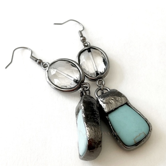 Jade Lariat fishhook style earrings. - Picture 2 of 3